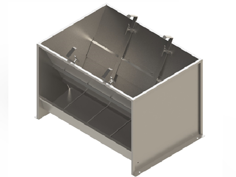 Bunker type feeder 2-sided 8-section for growing-finishing 150 liters