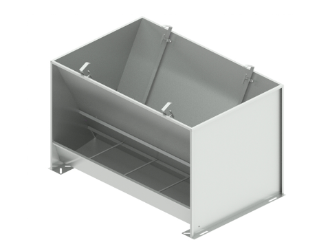 Bunker type feeder 2-sided 8-section STAINLESS for fattening 380 liters